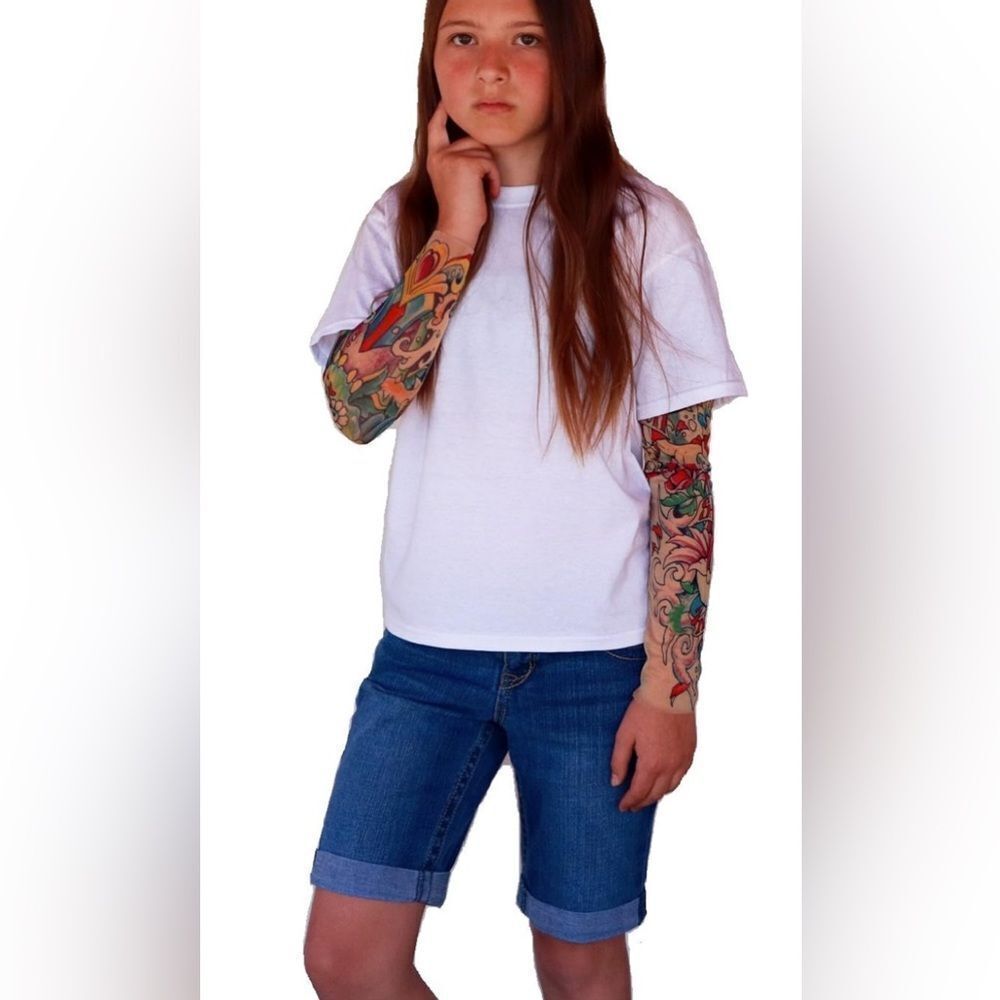 Tattoo Clothing White T-Shirt Tattoo Design Sleeves Size S